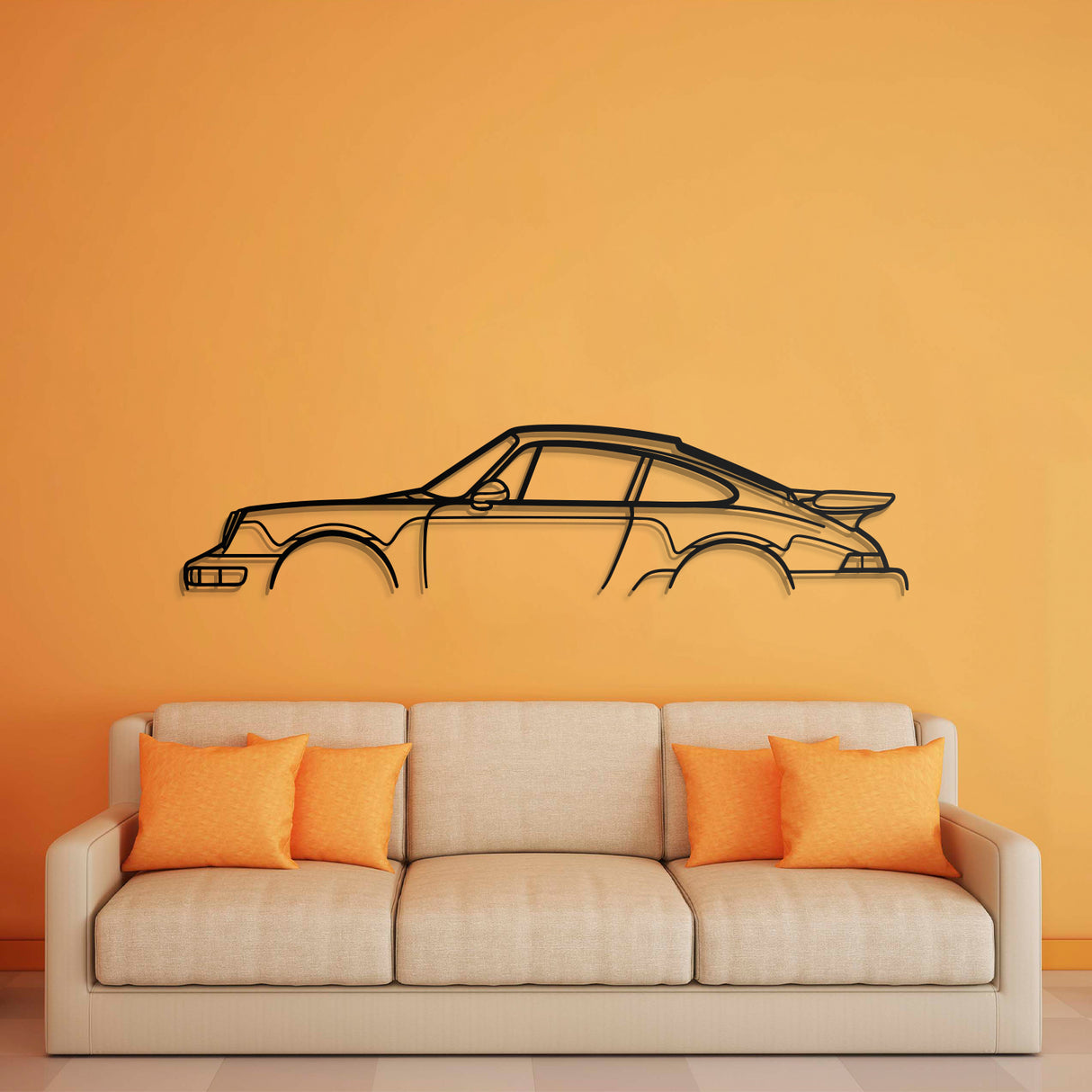 911 Turbo Model 964 Metal Car Wall Art - NC0874