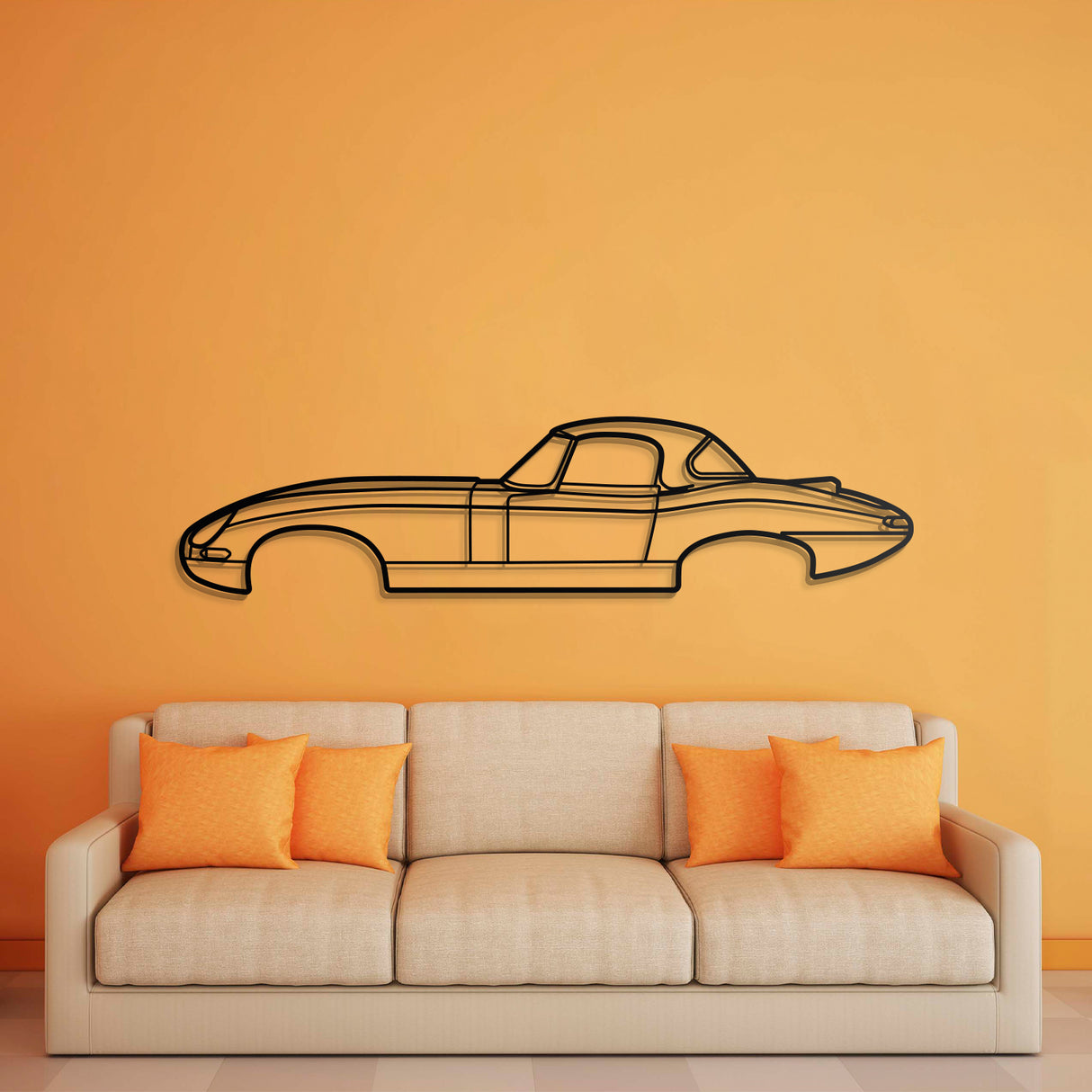 1964 Lightweight E-Type Metal Car Wall Art - NC0070