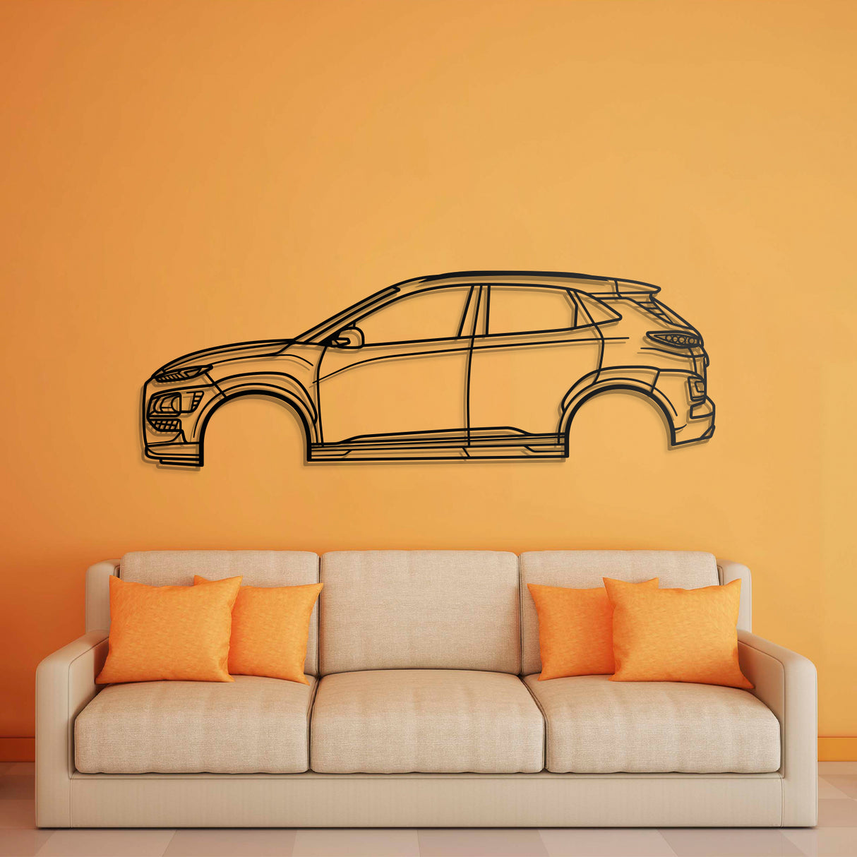 2018 Kona 1st Gen Metal Car Wall Art - NC0625