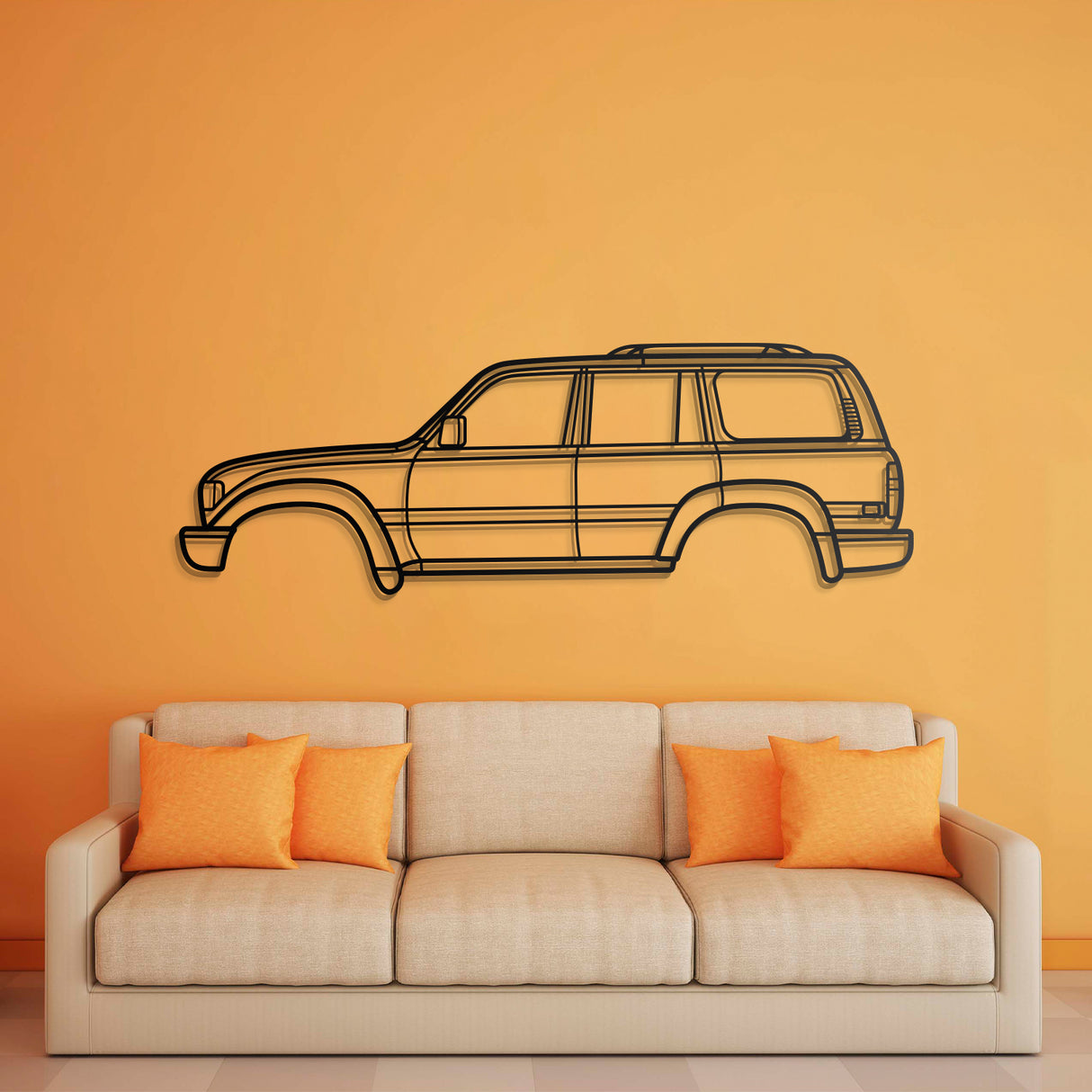 1990 Land Cruiser 5th Gen (J80) Metal Car Wall Art - NC0228