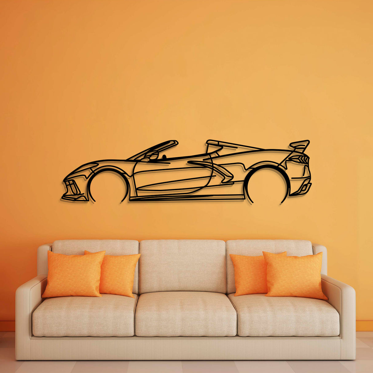 Corvette C8 Detailed Metal Car Wall Art - NC0922