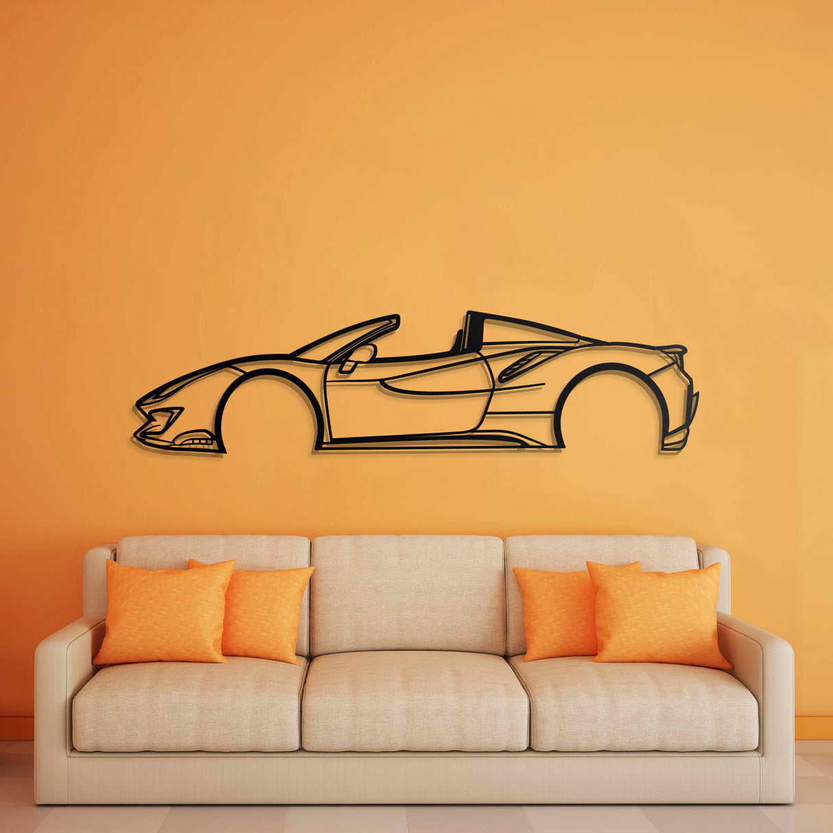 2019 488 Pista Spider Metal Car Wall Art - NC0642