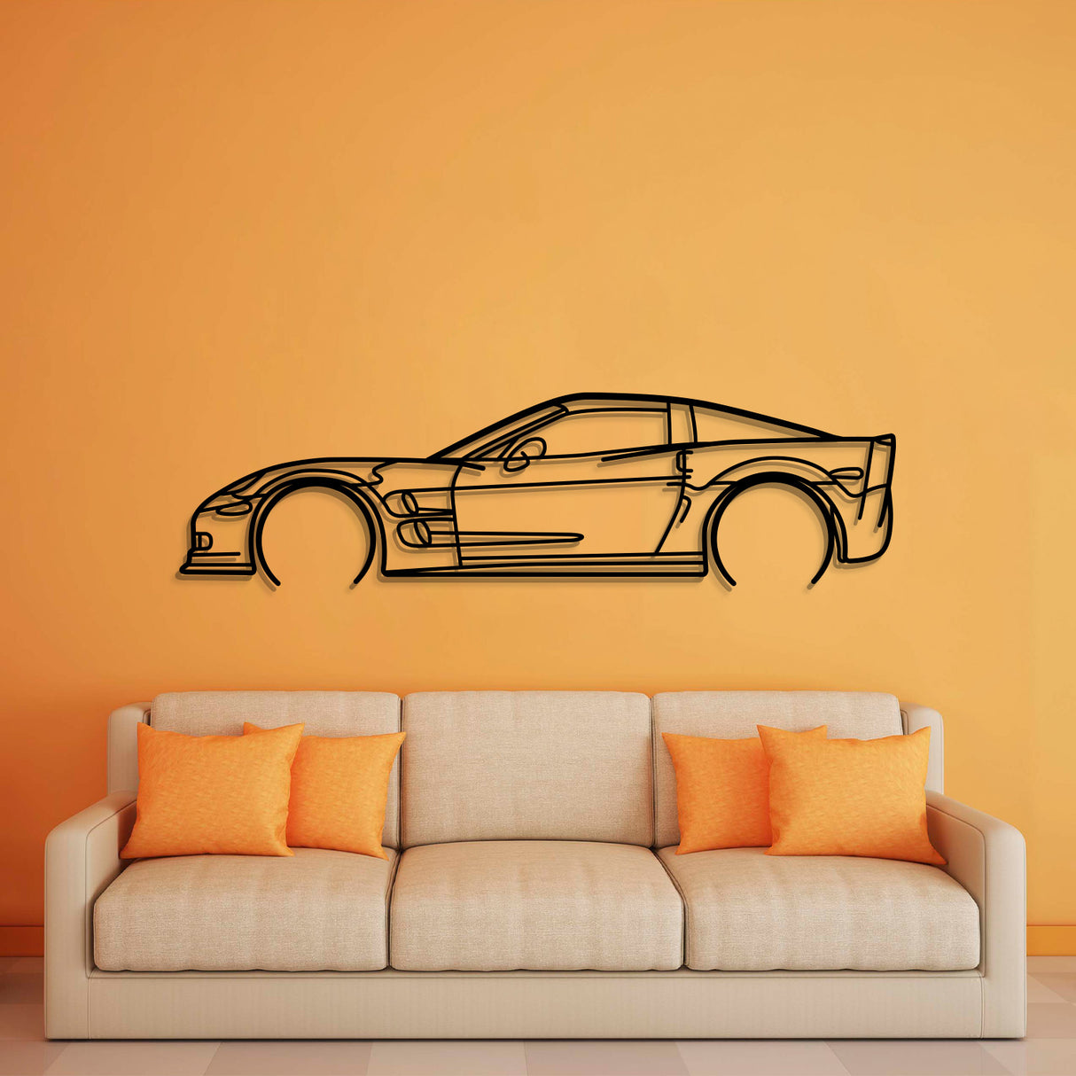 Corvette C6 ZR1 Detailed Metal Car Wall Art - NC0918