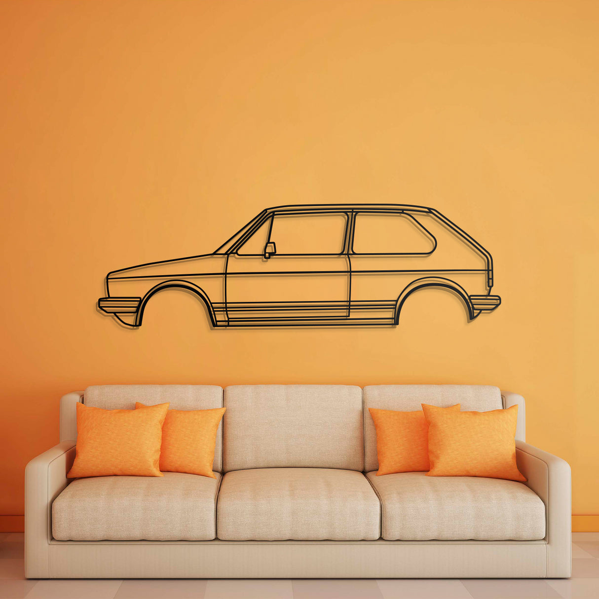 1976 Golf GTI Metal Car Wall Art - NC0172