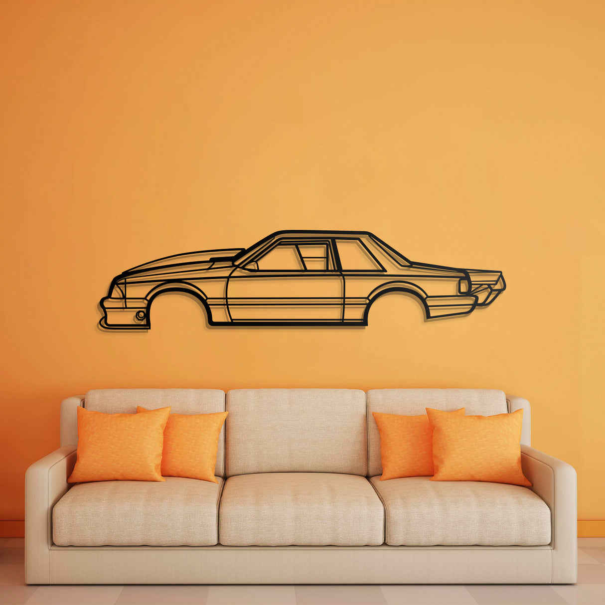 1989 Mustang Foxbody Drag Version Metal Car Wall Art - NC0224