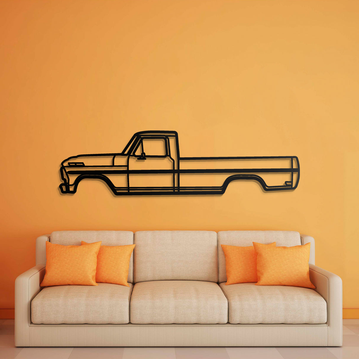 1968 F-100 Metal Car Wall Art - NC0501