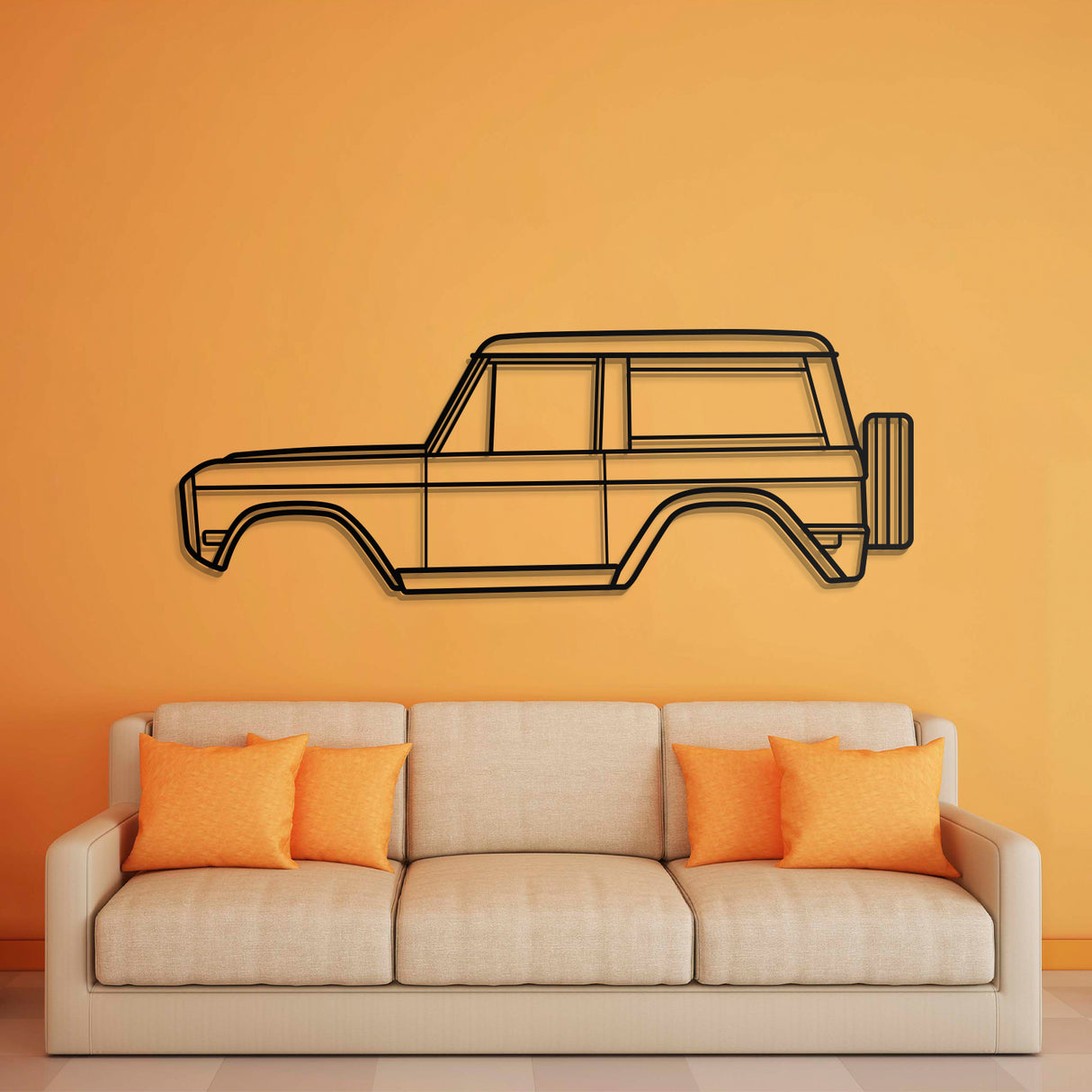 1975 Bronco Metal Car Wall Art - NC0164