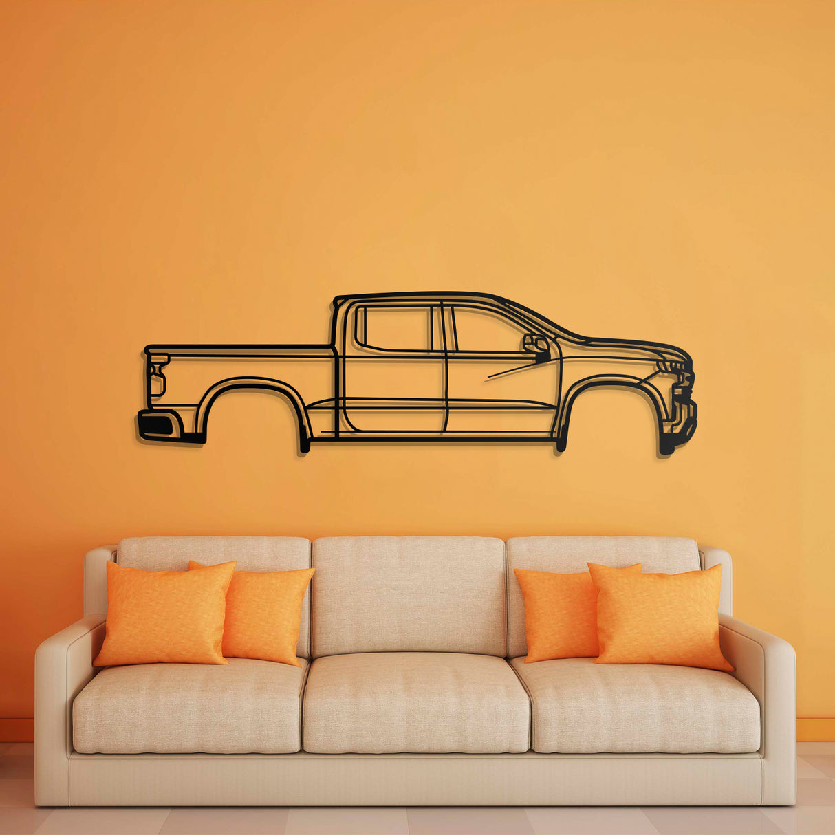 2019 Silverado 1500 4th Gen Metal Car Wall Art - NC0681