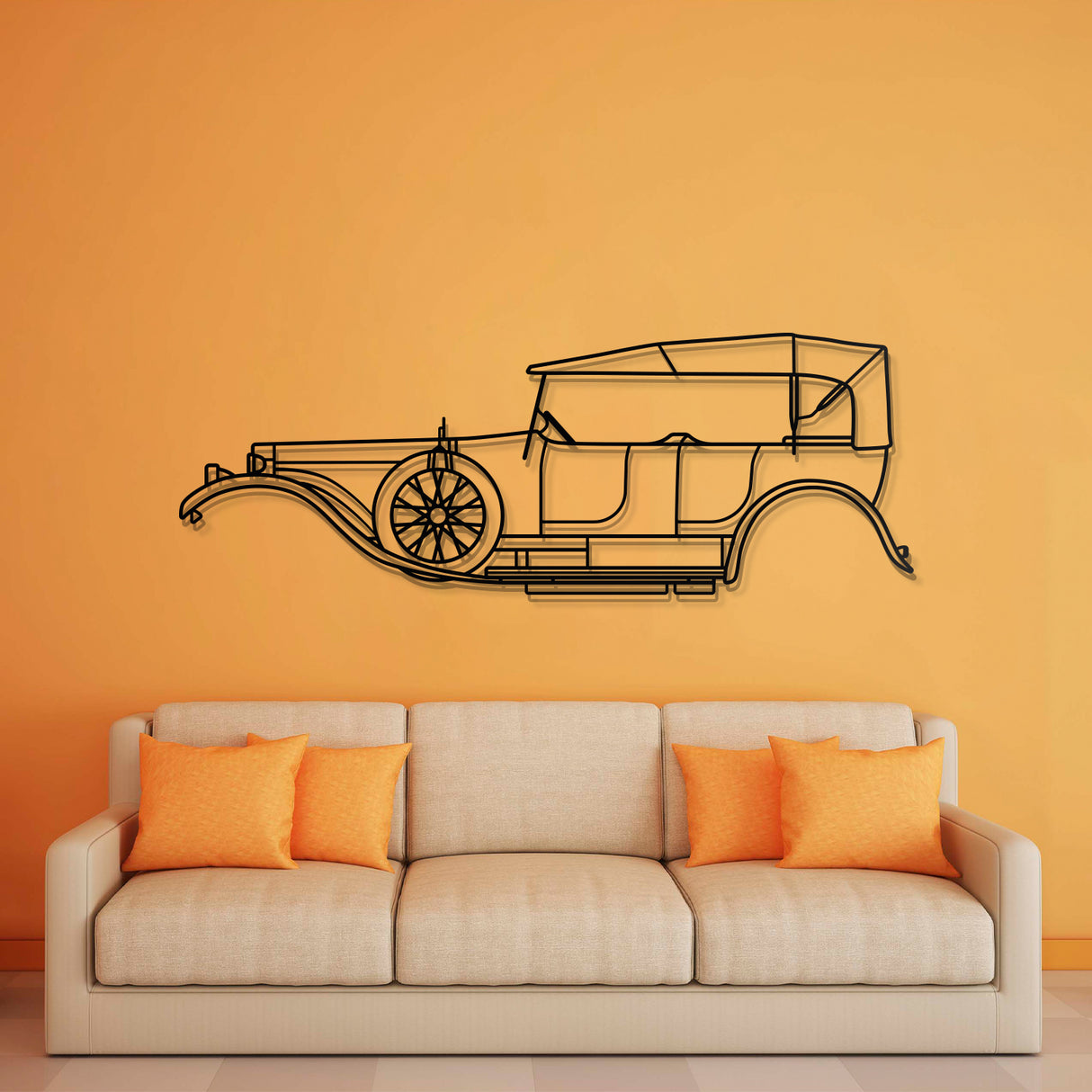 1907 Silver Ghost Metal Car Wall Art - NC0003