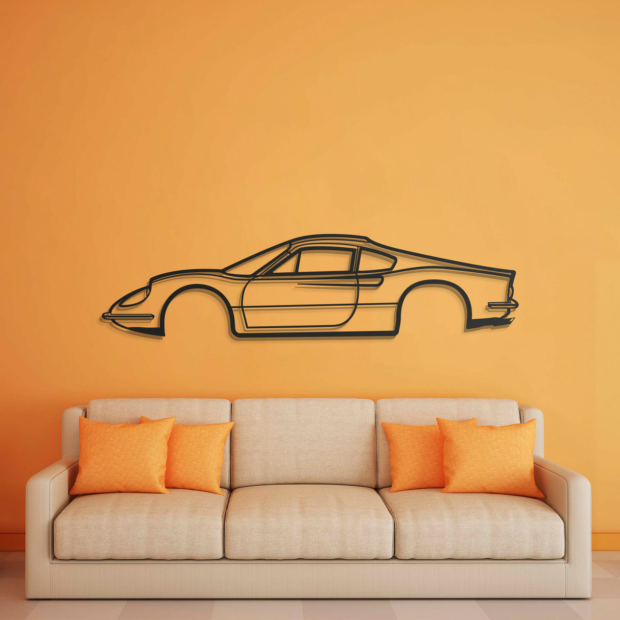 1973 Dino Metal Car Wall Art - NC0153