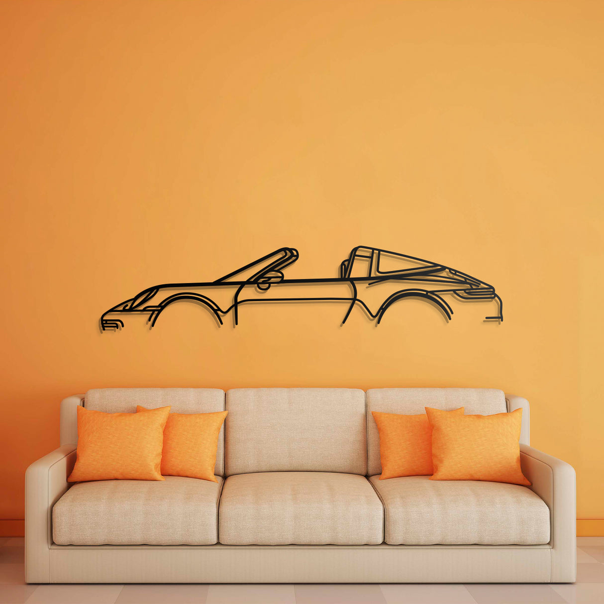 911 Targa Model 992 Classic Metal Car Wall Art - NC0870