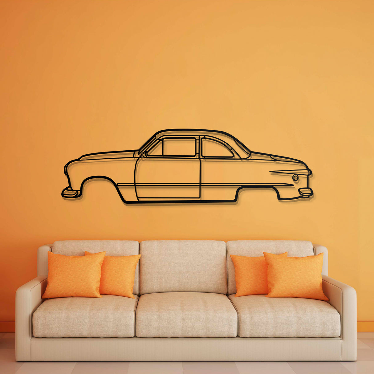 1949 Club Coupe Metal Car Wall Art - NC0009