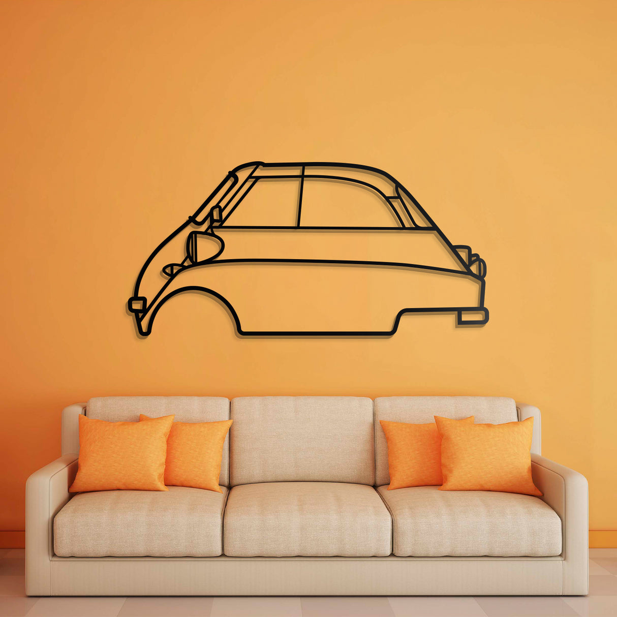 1957 Isetta 300 Export Metal Car Wall Art - NC0051