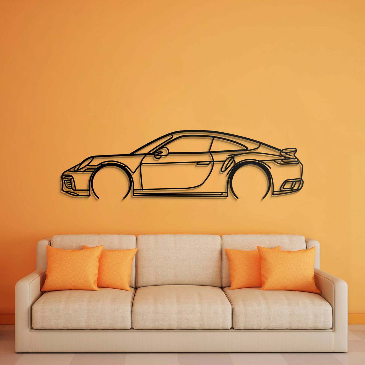 911 Turbo S Model 992 Detailed Metal Car Wall Art - NC0877