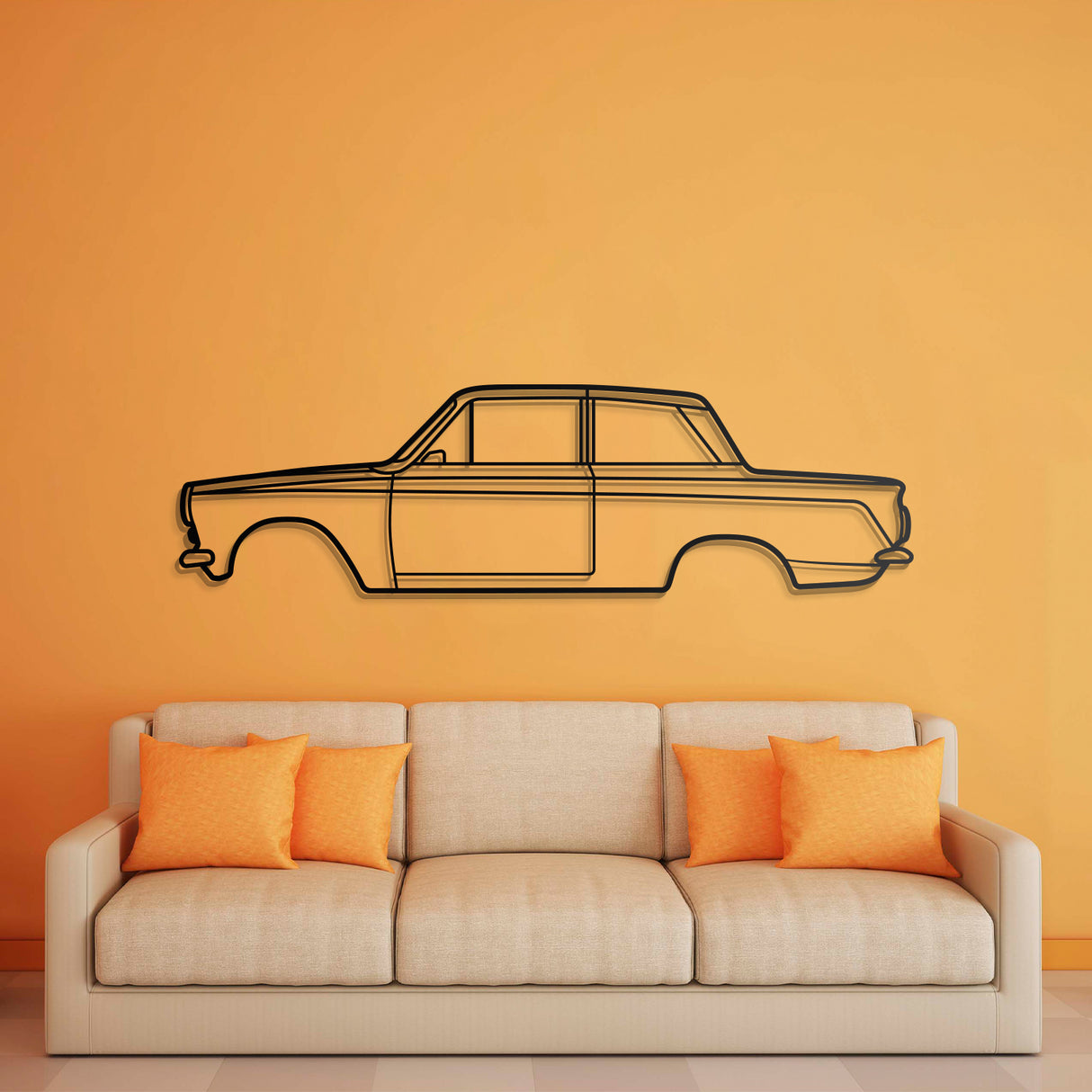 1966 Lotus Cortina Metal Car Wall Art -  NC0088