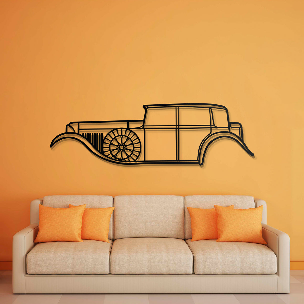 1930 8 Litre Metal Car Wall Art - NC0002