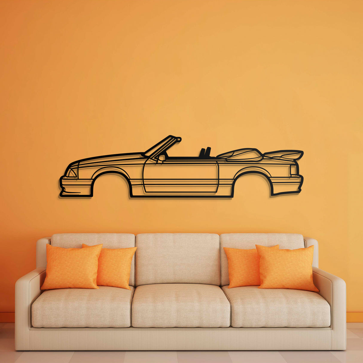 1990 Mustang Saleen Convertible Metal Car Wall Art - NC0229