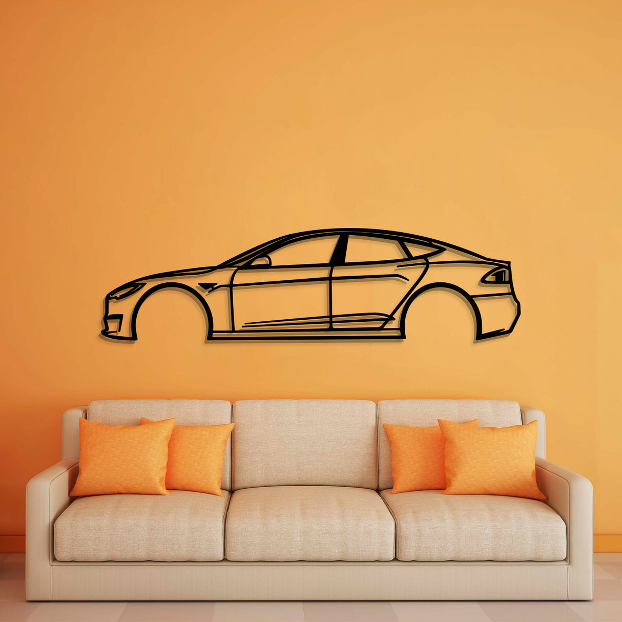 2022 Model S Metal Car Wall Art - NC0797