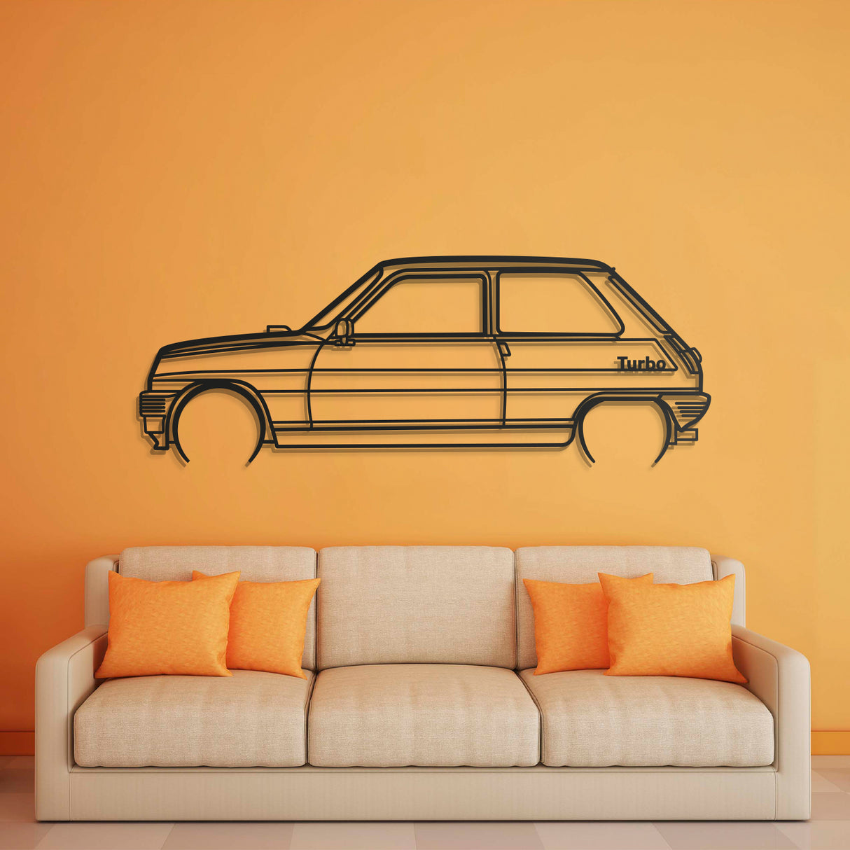 1983 5 Alpine Turbo Detailed Metal Car Wall Art - NC0195