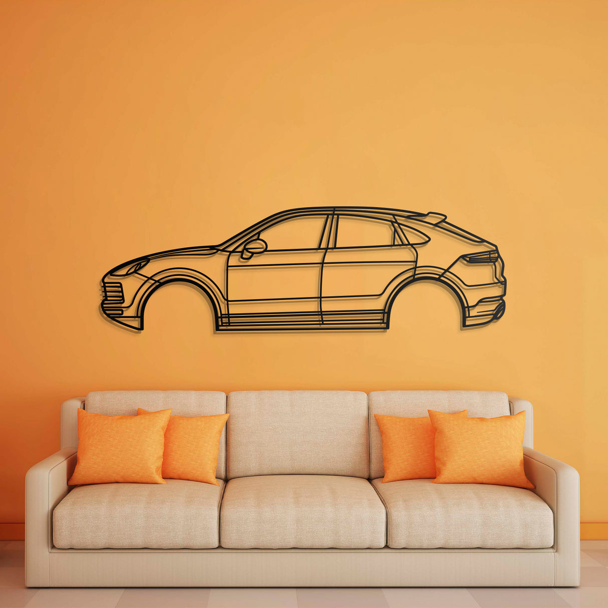 2020 Cayenne Coupe 3rd Gen Metal Car Wall Art - NC0694