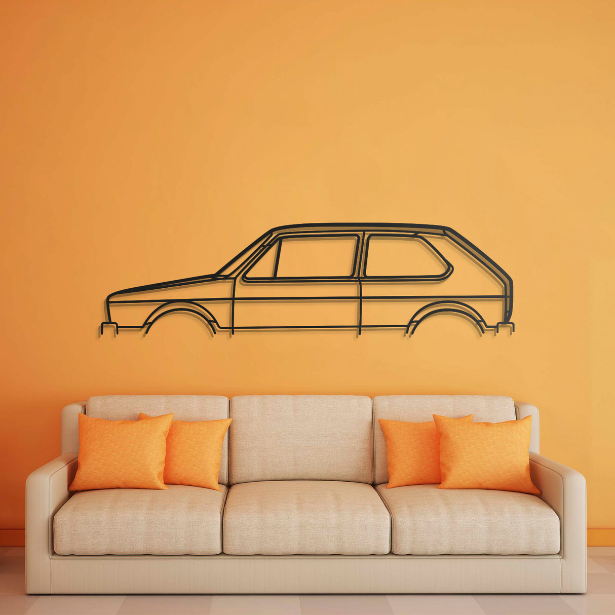 1980 Golf MK1 Classic Metal Car Wall Art - NC0189