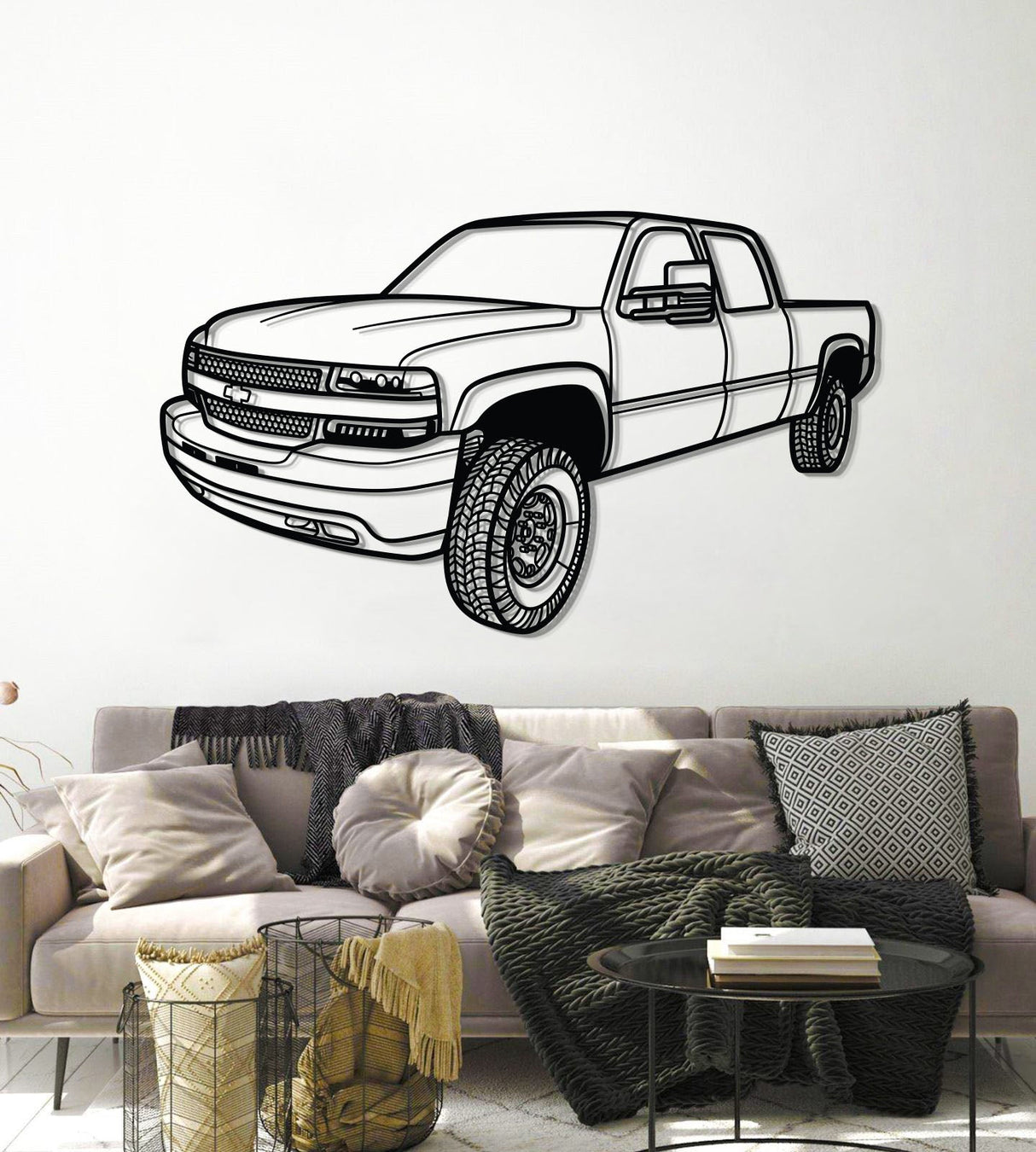 2002 Silverado 2500 Perspective Metal Car Wall Art - NC1297