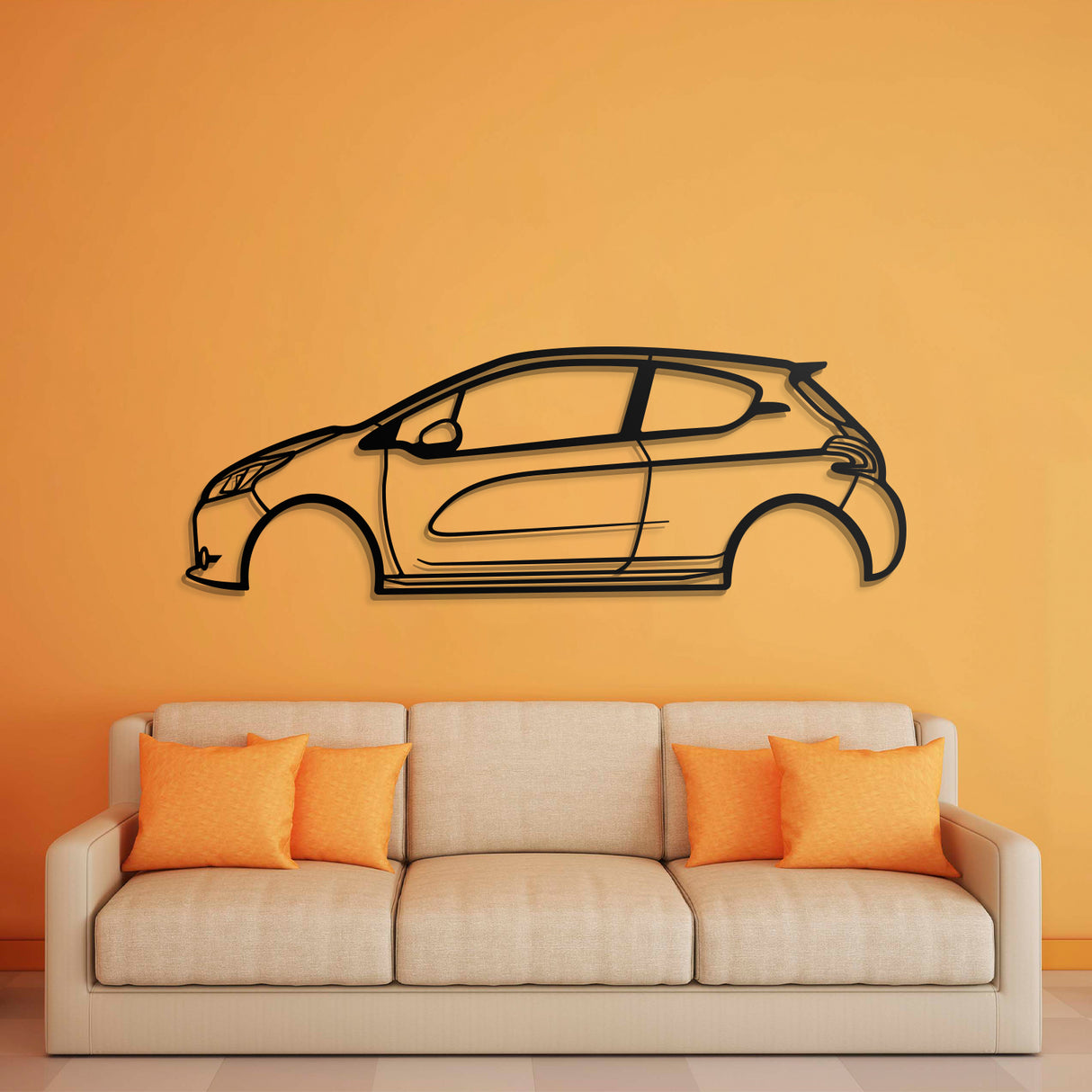 208 GTI Metal Car Wall Art - NC0829