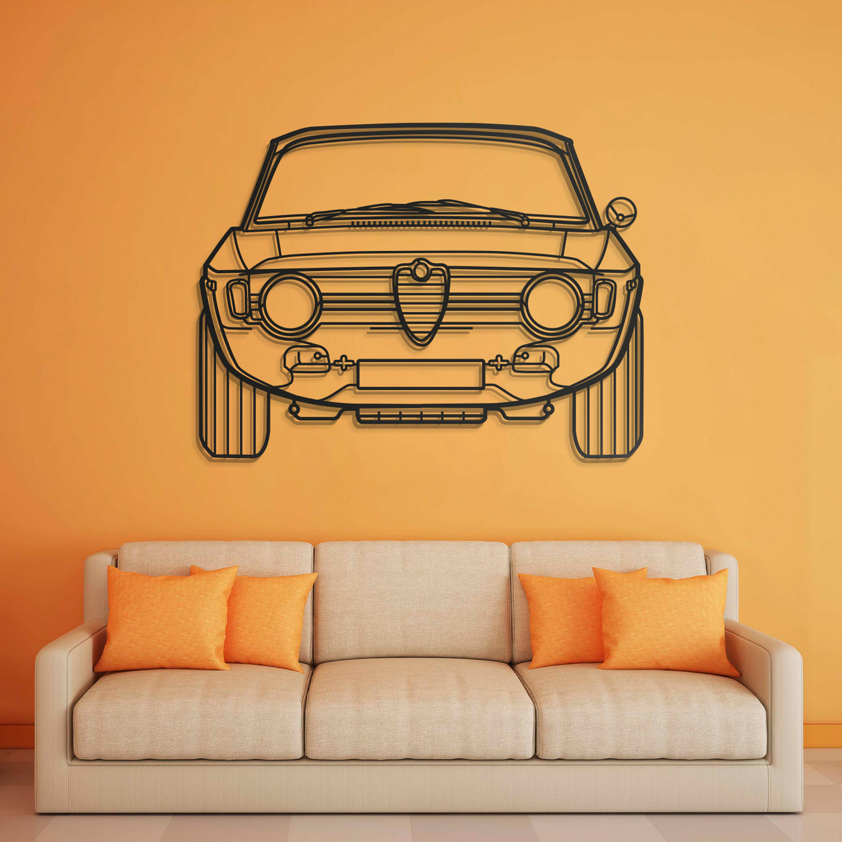 1967 Giulia Front Metal Car Wall Art - NC0092