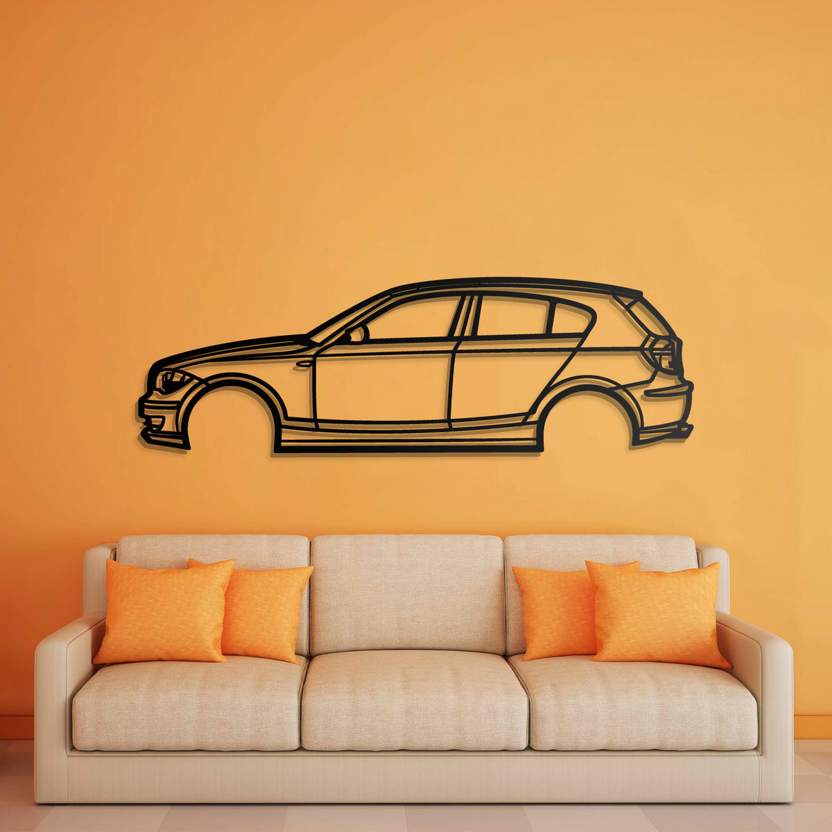 2009 1 SERIES E87 Hatchback Metal Car Wall Art - NC0379