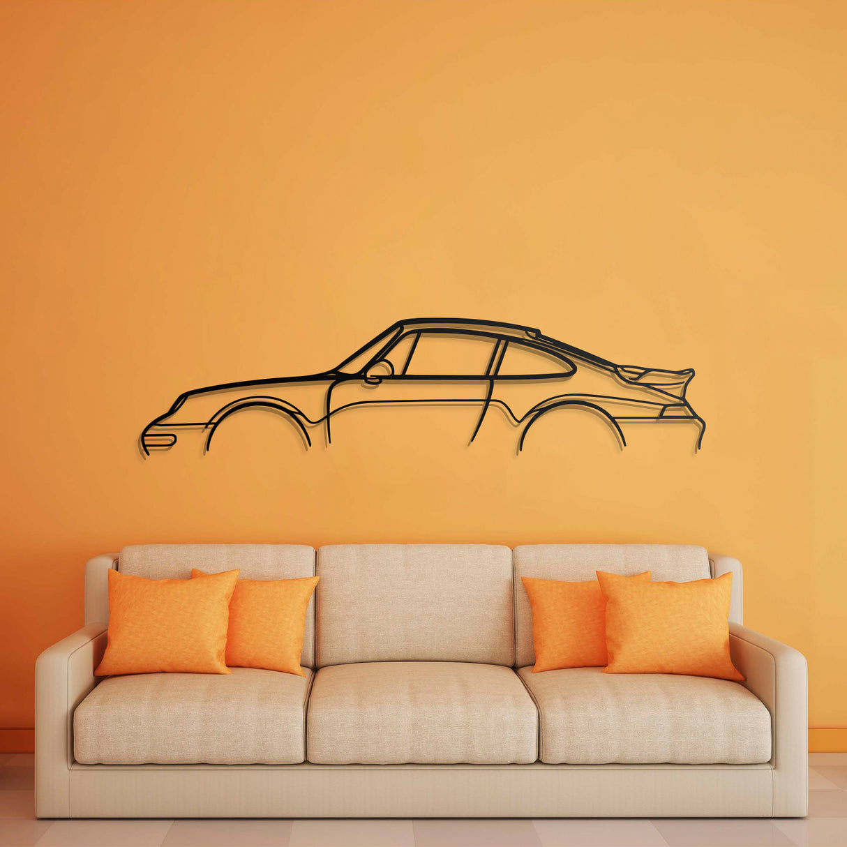 911 Turbo Model 993 Metal Car Wall Art - NC0875