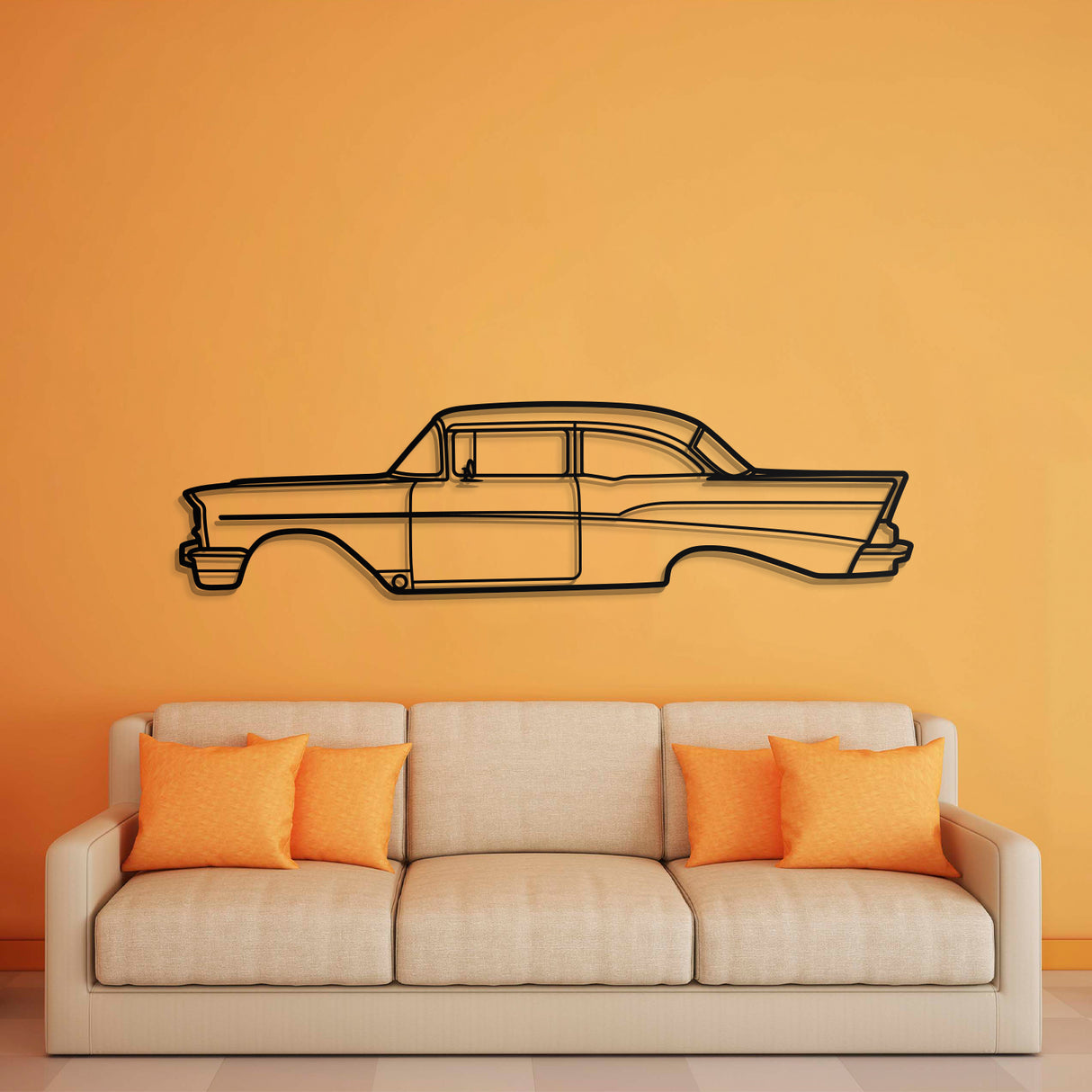 1957 Bel Air Metal Car Wall Art - NC0046