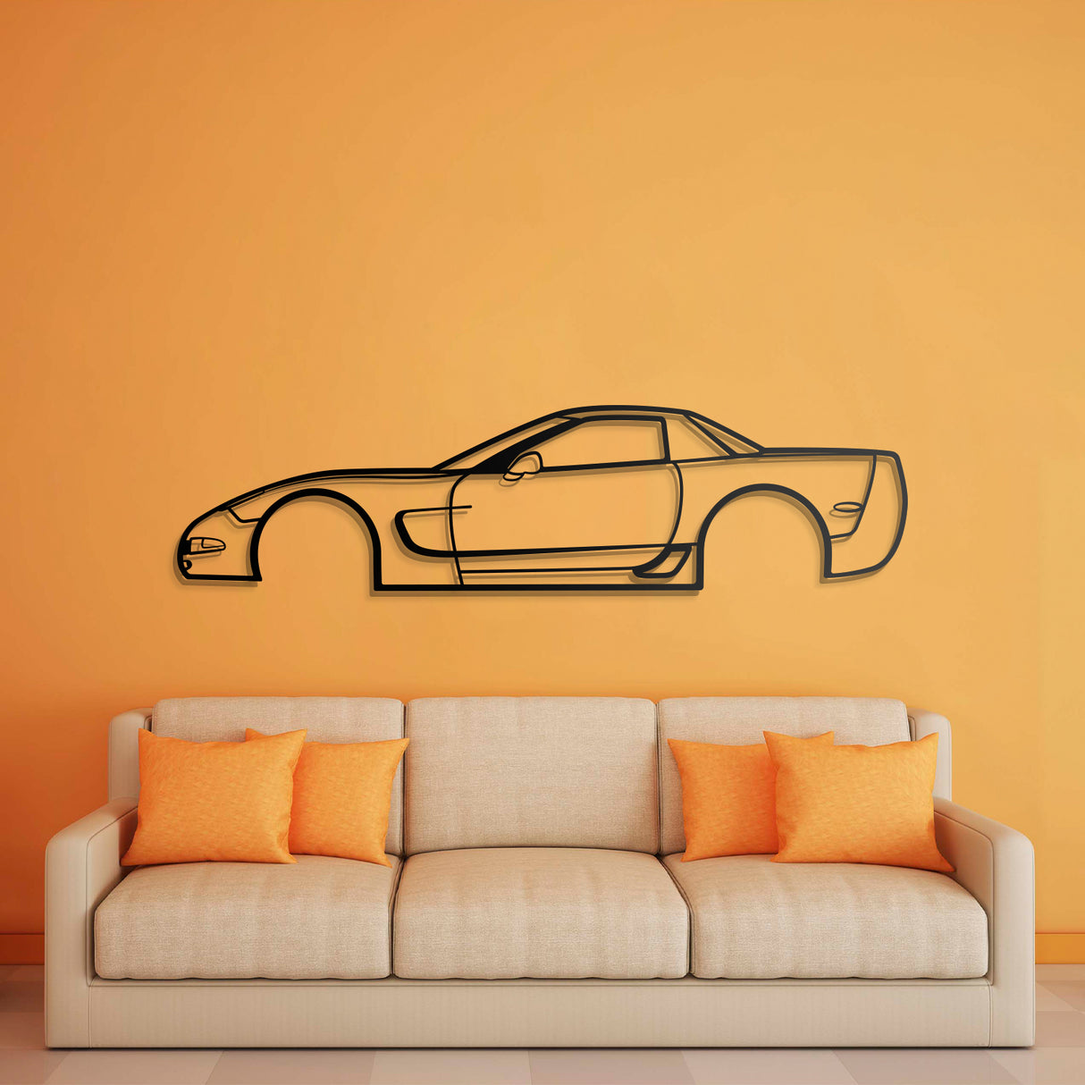 2001 Corvette Z06 Metal Car Wall Art - NC0288