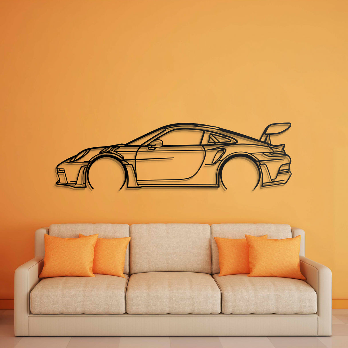 911 GT3 RS Model 992 Detailed Metal Car Wall Art - NC0859