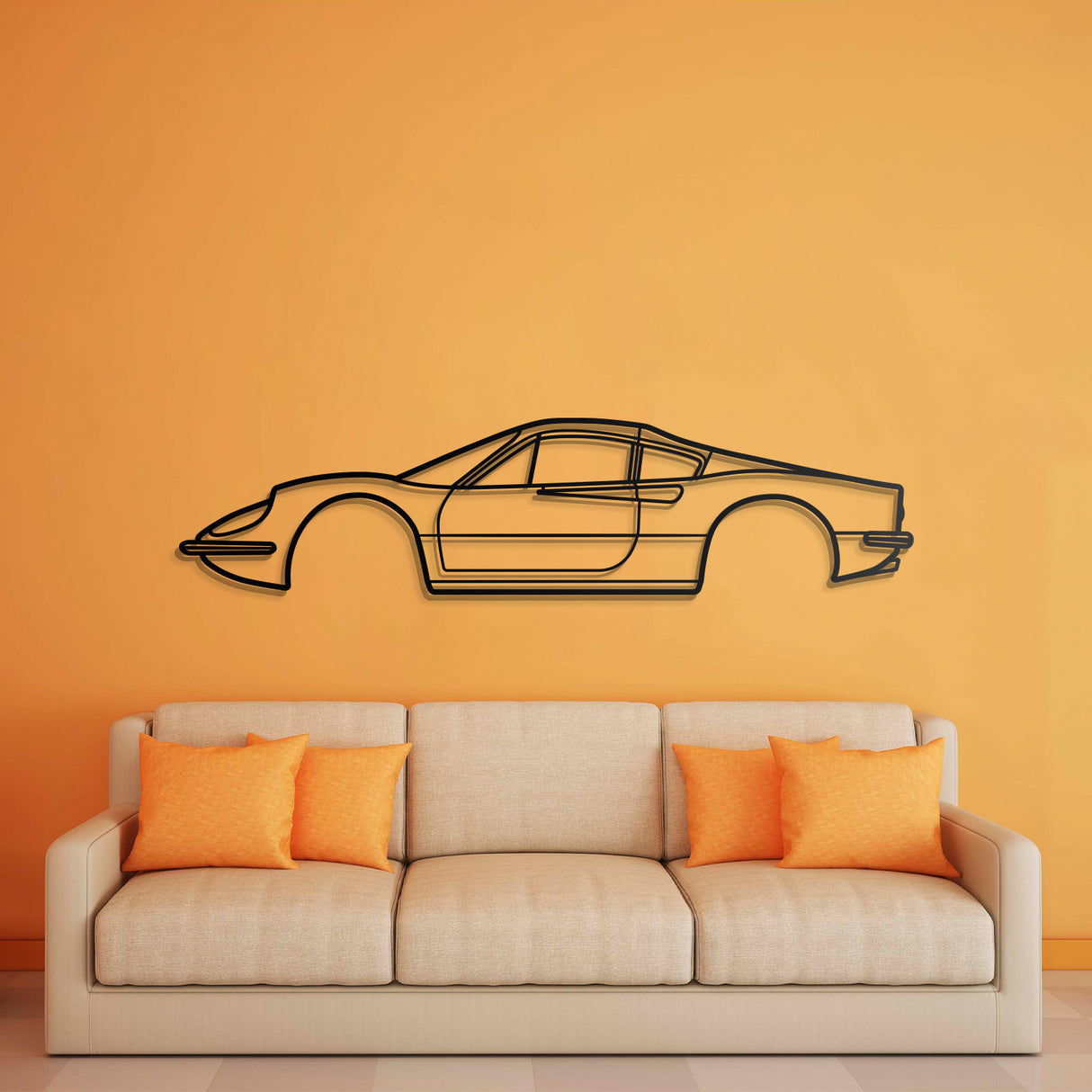 1969 Dino 246 GT Metal Car Wall Art - NC0121