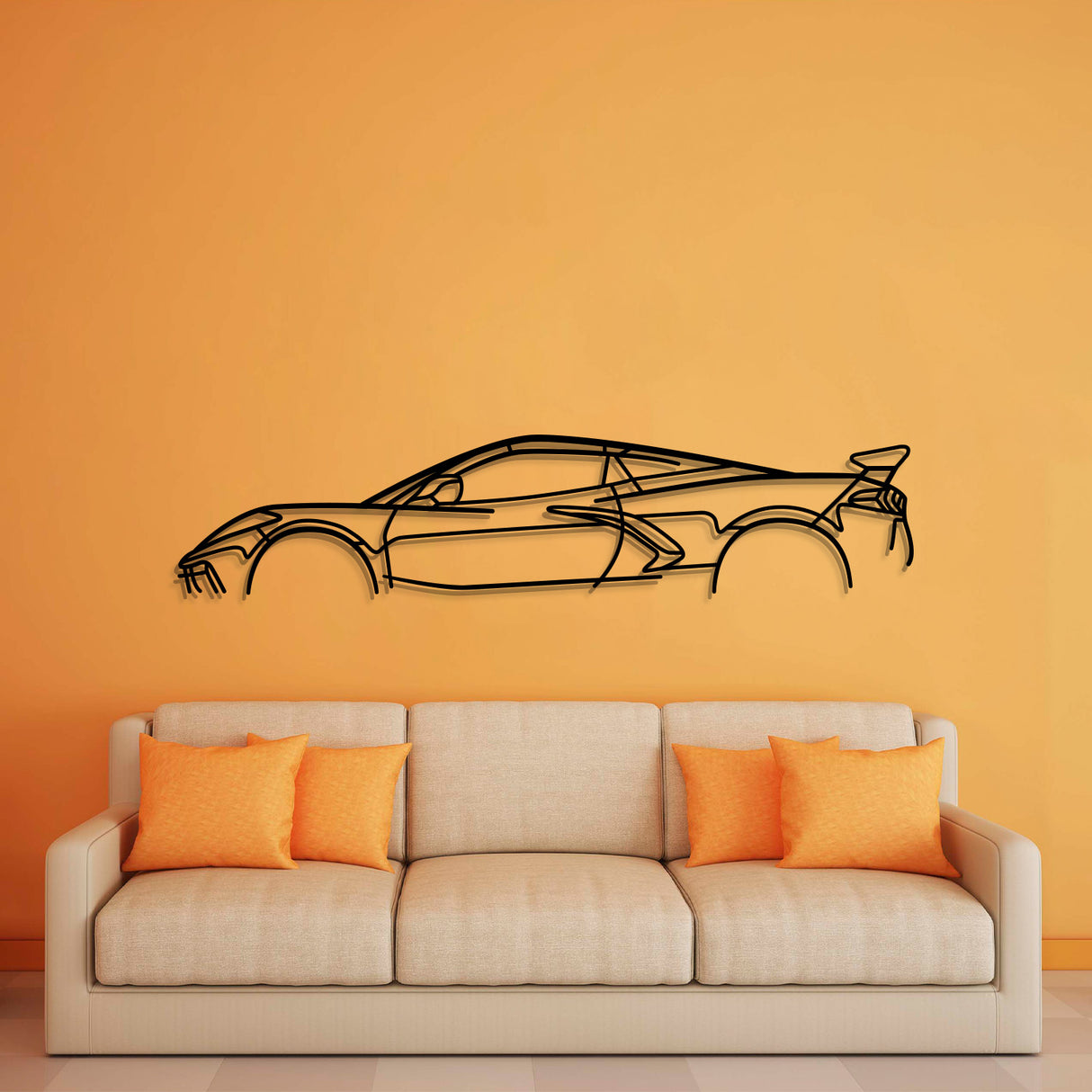 Corvette C8 Stingray Classic Metal Car Wall Art - NC0925