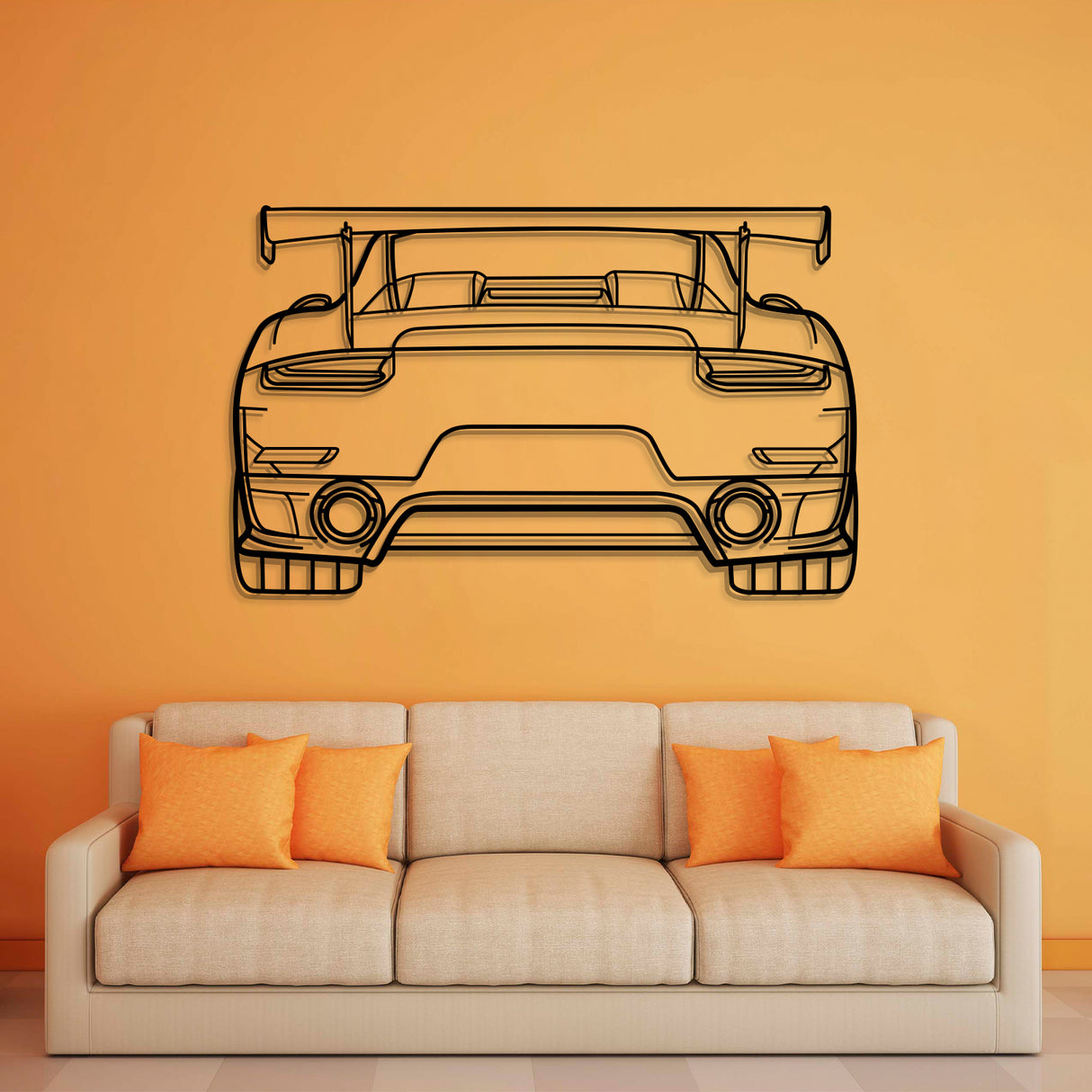 911 GT2 RS Model 991 Back Metal Car Wall Art - NC0850