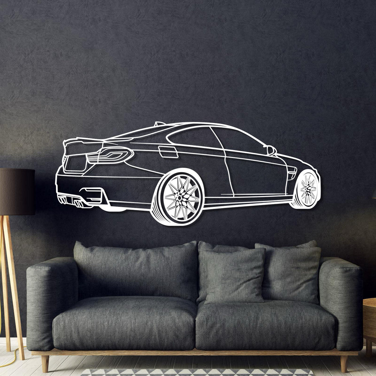 M4 Back Perspective Metal Car Wall Art - NC1299