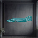 Matte-finish F‑4C Phantom II neon aircraft wall art—heroic Cold War fighter gift for retirements or milestone celebrations
