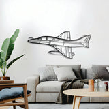 TA‑4J Skyhawk trainer aircraft 3D metal décor, elevated 1 cm from wall, ready‑to‑hang display