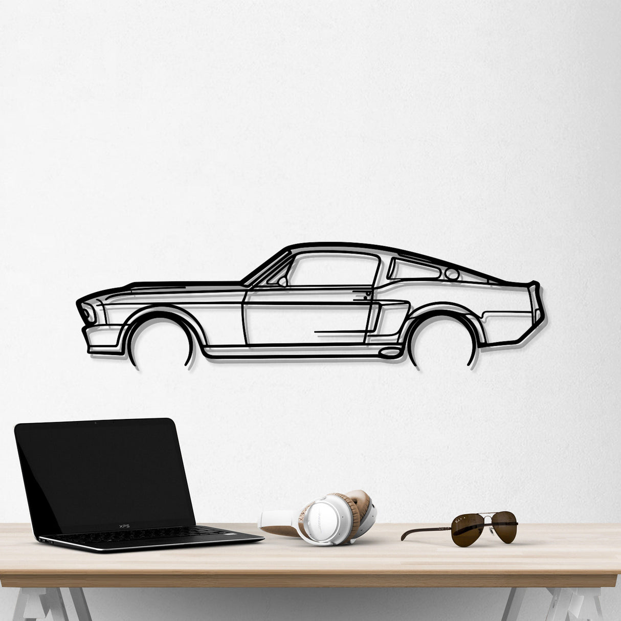 1967 Mustang Detailed Metal Car Wall Art - NC0100