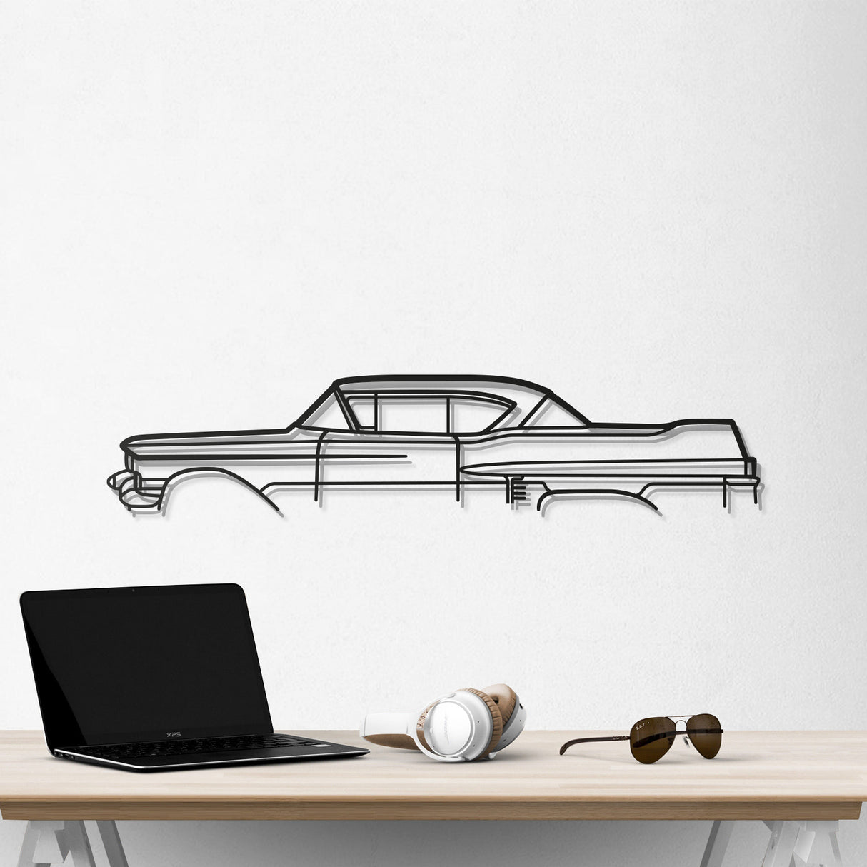 1957 De Ville Coupe Metal Car Wall Art - NC0049