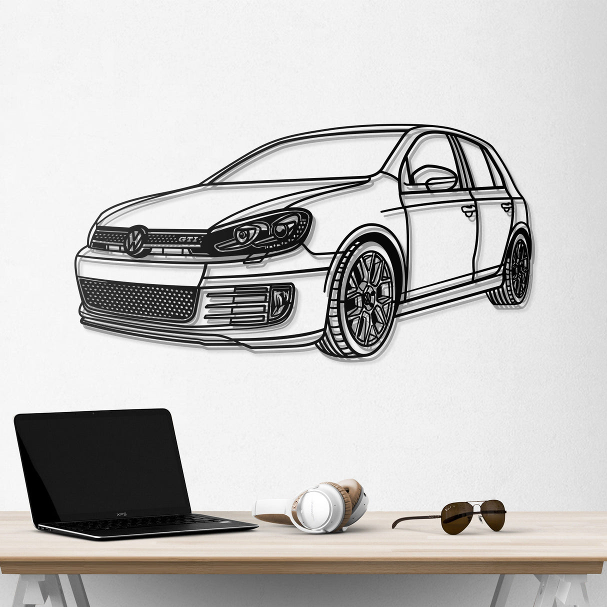 2011 Golf VI GTI Perspective Metal Car Wall Art - NC0465