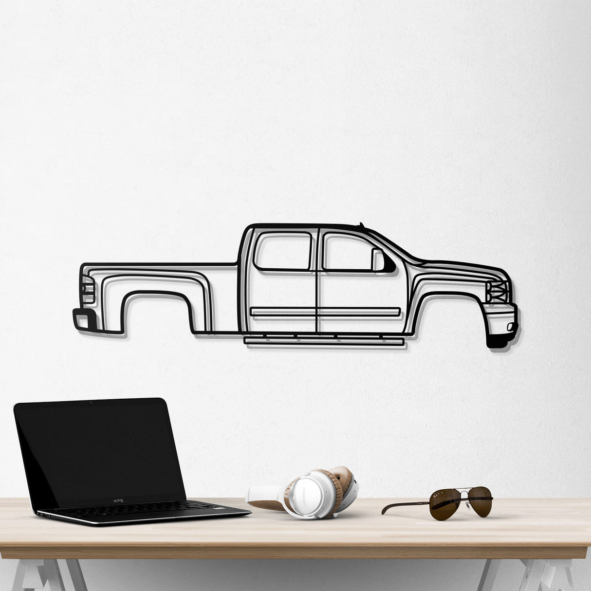 2007 Silverado 1500 2nd Gen Metal Car Wall Art - NC0350