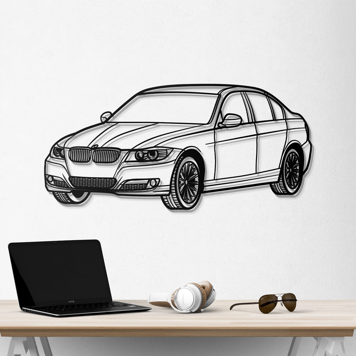 E90 Perspective Metal Car Wall Art - NC0429