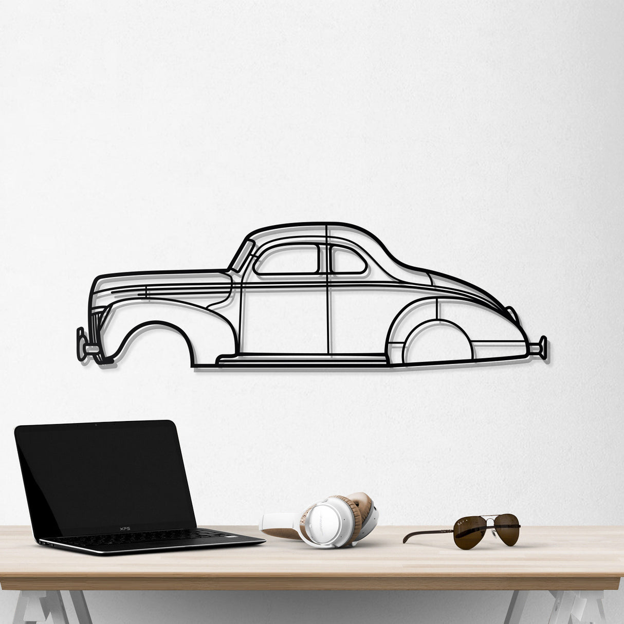 1940 De Luxe Coupé Metal Car Wall Art - NC0008