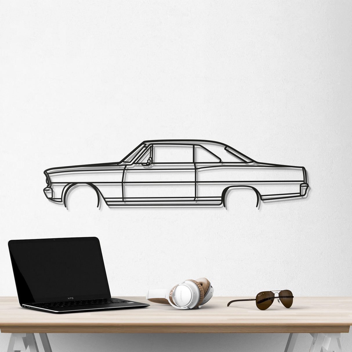 1966 Nova SS Detailed Metal Car Wall Art - NC0090