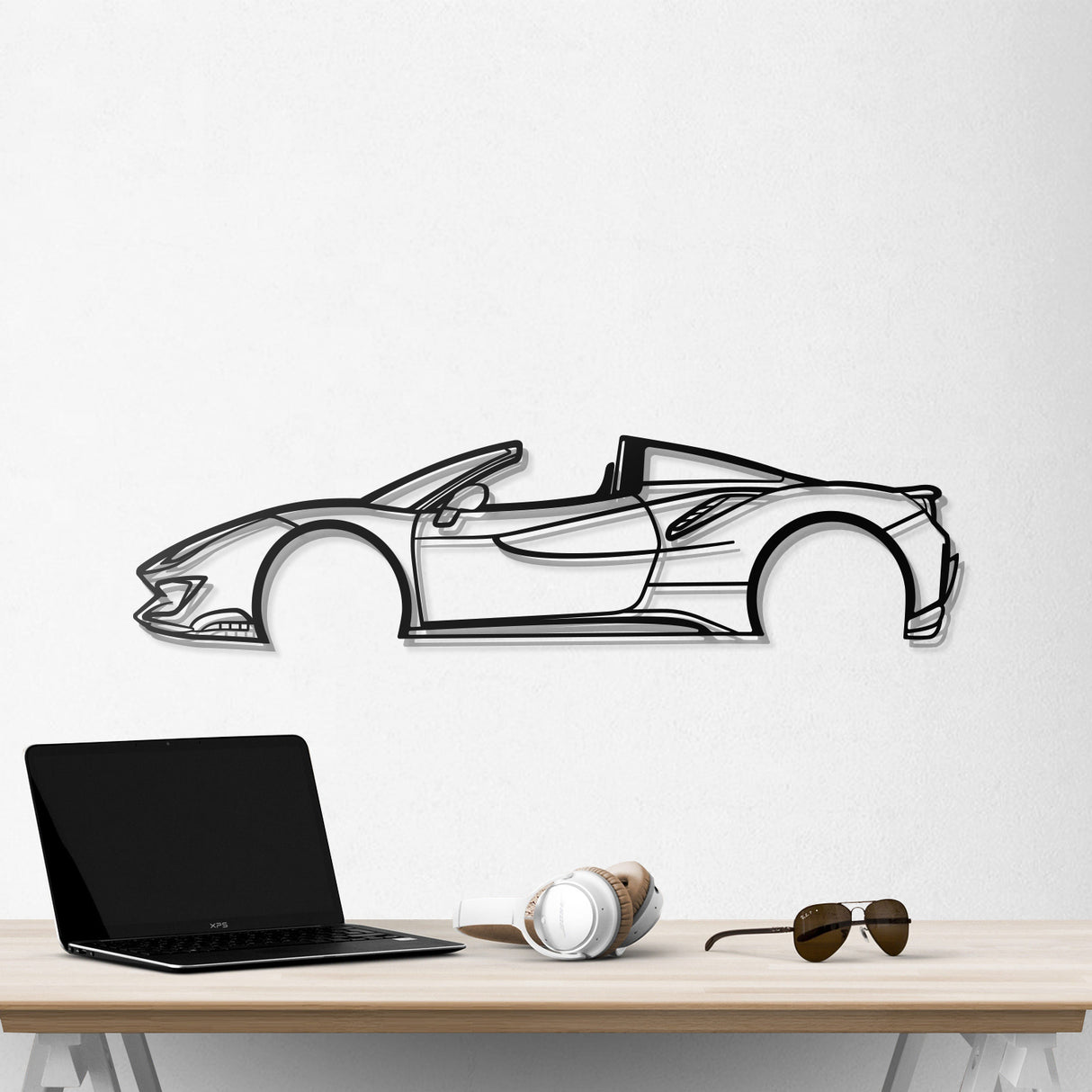 2019 488 Pista Spider Metal Car Wall Art - NC0642