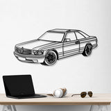 1989 W126 SEC Perspective Metal Car Wall Art - NC0452