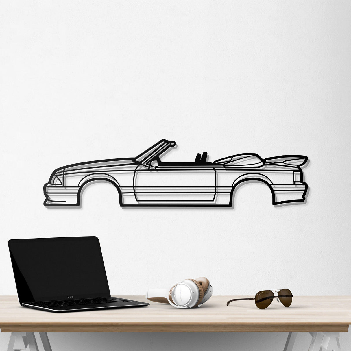 1990 Mustang Saleen Convertible Metal Car Wall Art - NC0229