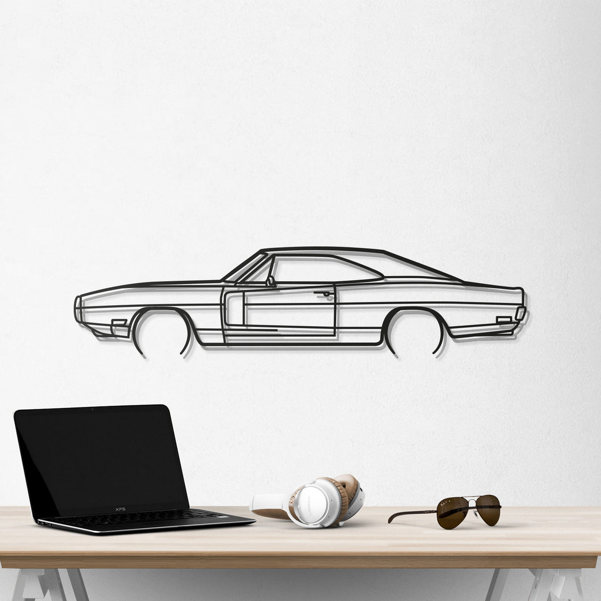 1970 Charger RT Detailed Metal Car Wall Art - NC0130